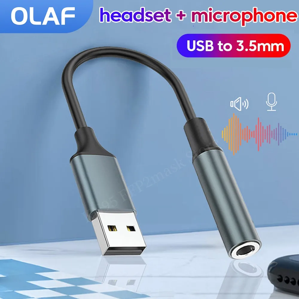 Usb Sound Card External - USB to 3.5mm Audio Jack Adapter