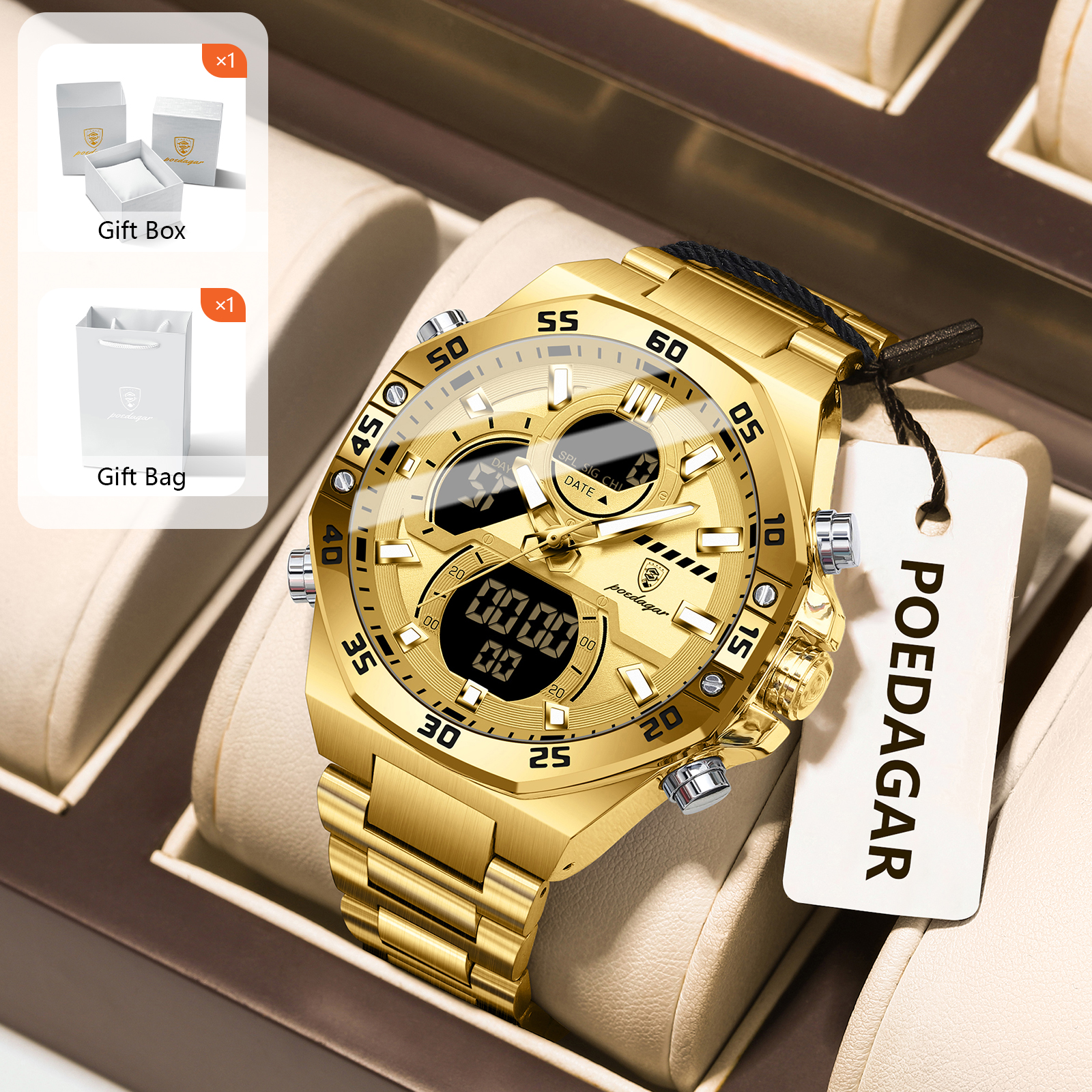 Electronic Gift - POEDAGAR Sport Men Watch LED Waterproof