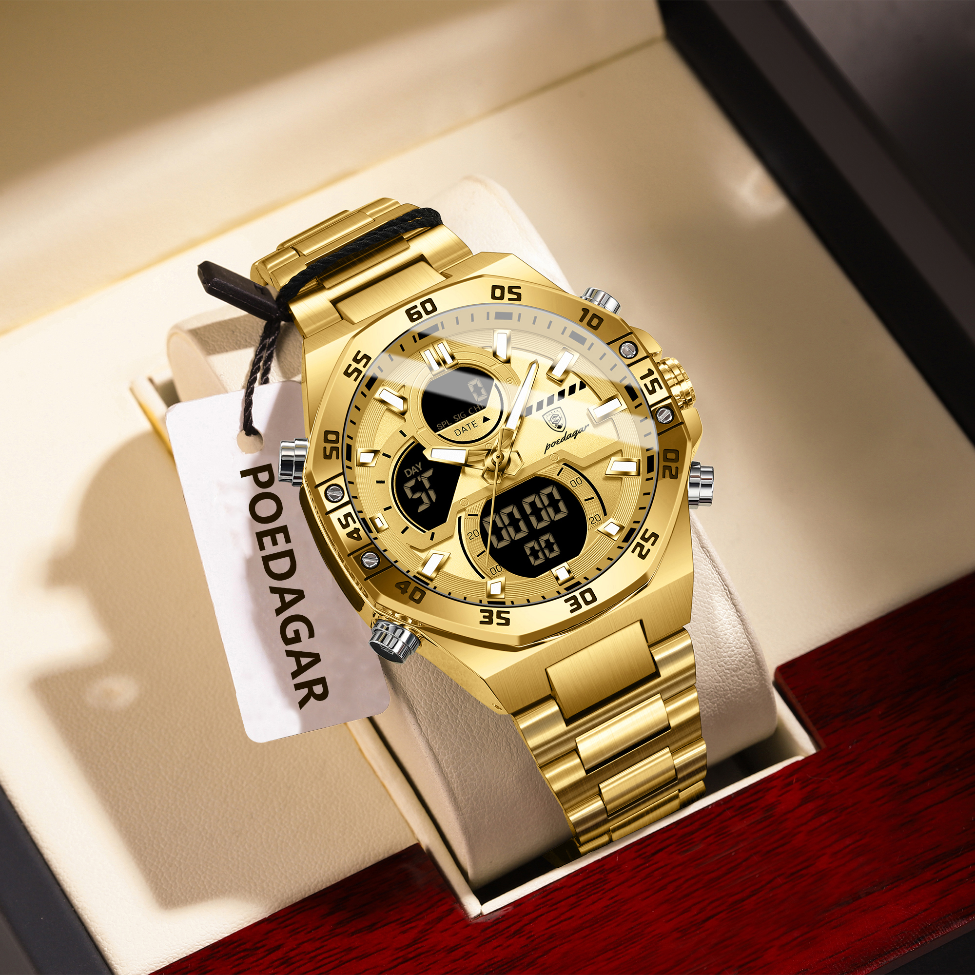 POEDAGAR Sport Men Watch LED W - Electronic Gift recension och pris