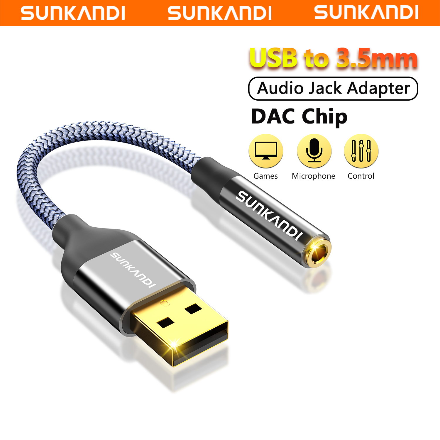 SUNKANDI USB to 3.5mm Audio Ja - Usb Sound Card External recension och pris